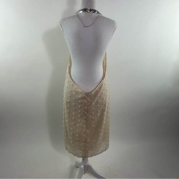 Vintage Cream Dress with White Lifted Polka Dots - Picture 7 of 7